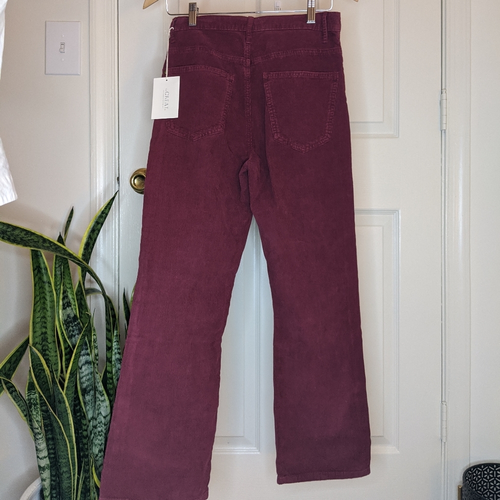 The GREAT Western Crop Burgindy Wide-leg Corduroys - Picture 7 of 13